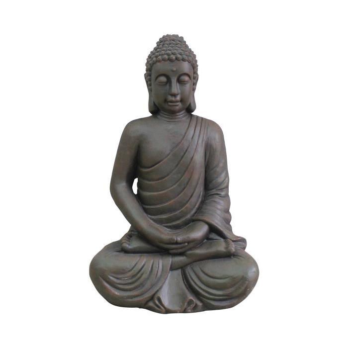 HOMEA Bouddha déco 58x45xH91 cm chocolat