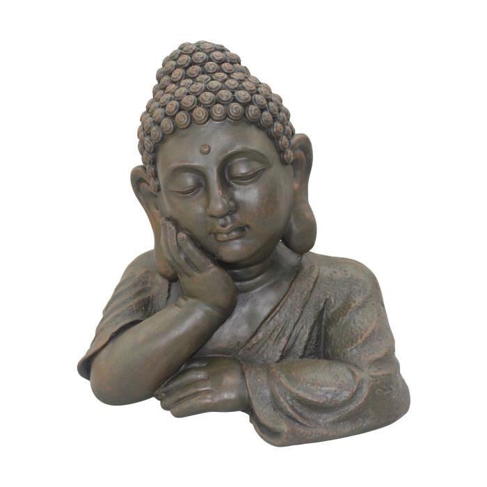 HOMEA Busta Bouddha déco 35x24,5xH34,5 cm chocolat