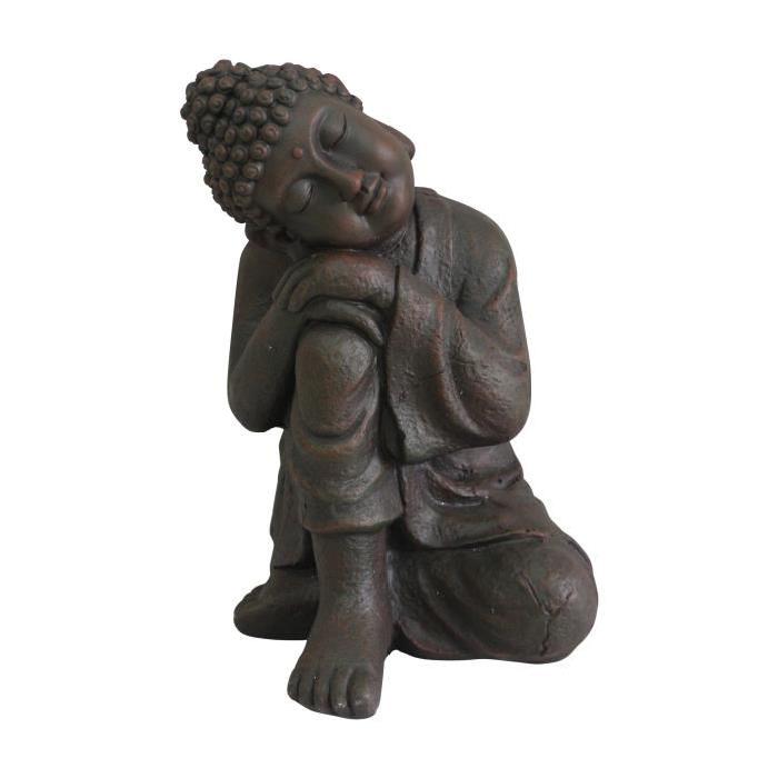 HOMEA Bouddha penseur déco 29x28xH42cm chocolat