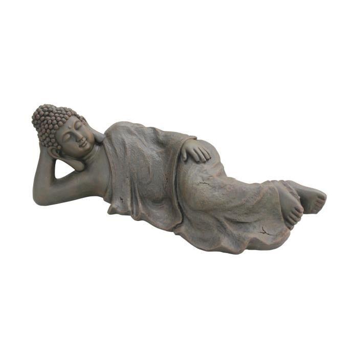 HOMEA Bouddha couché déco 80x29xH25 cm chocolat