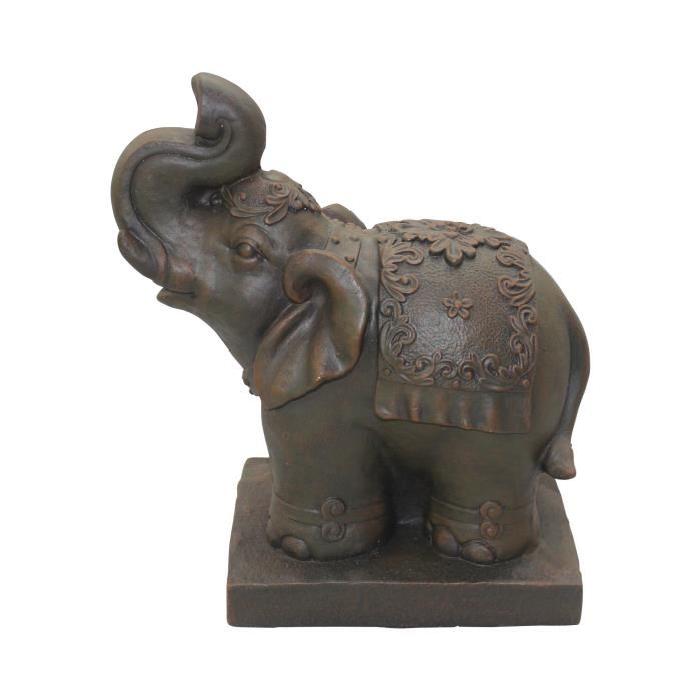 HOMEA Eléphant déco 33x18xH40 cm chocolat