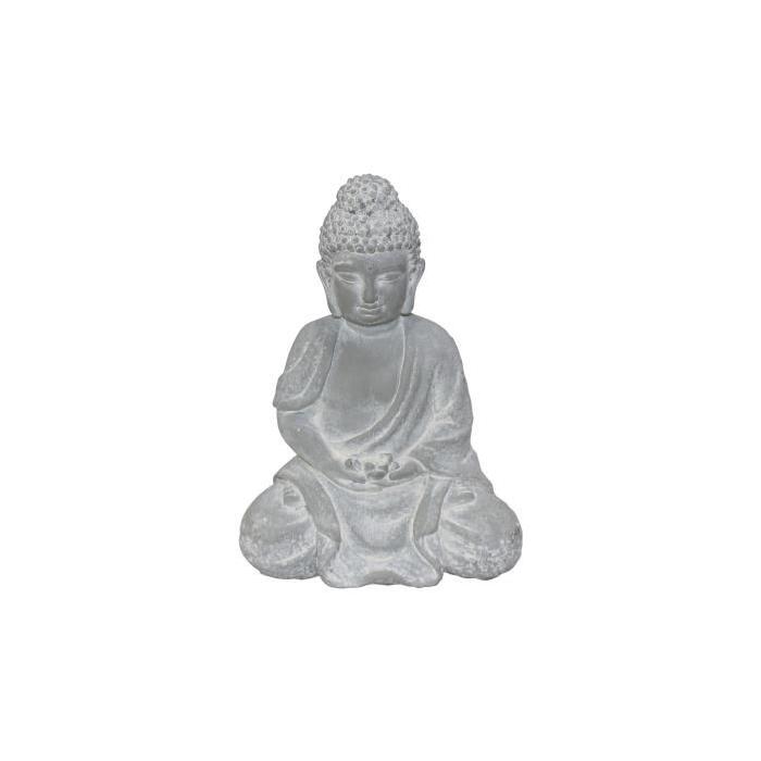 HOMEA Bouddha déco 12,5x9xH16 cm blanc