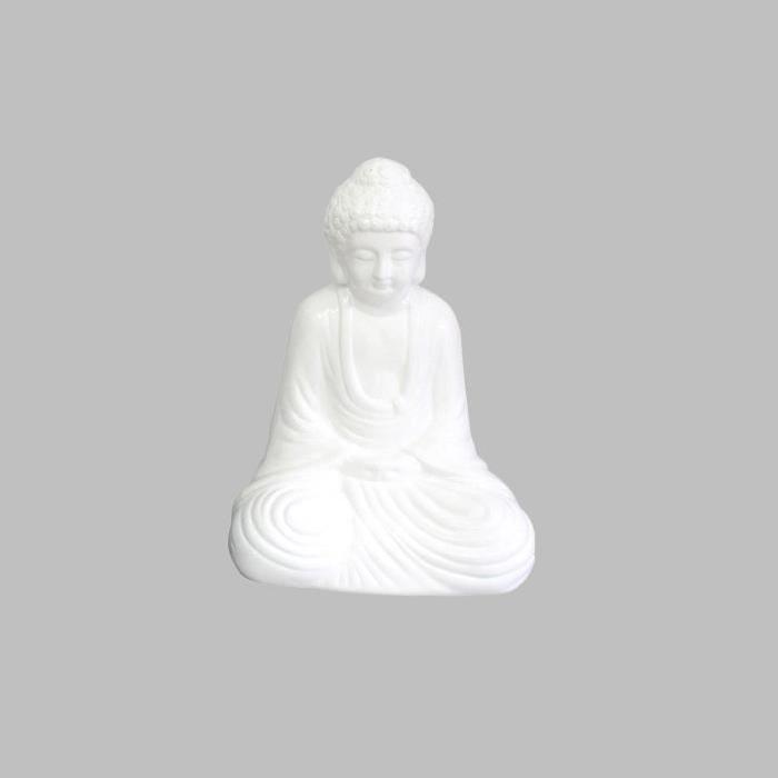 HOMEA Bouddha en céramique 13x9xH19 cm blanc