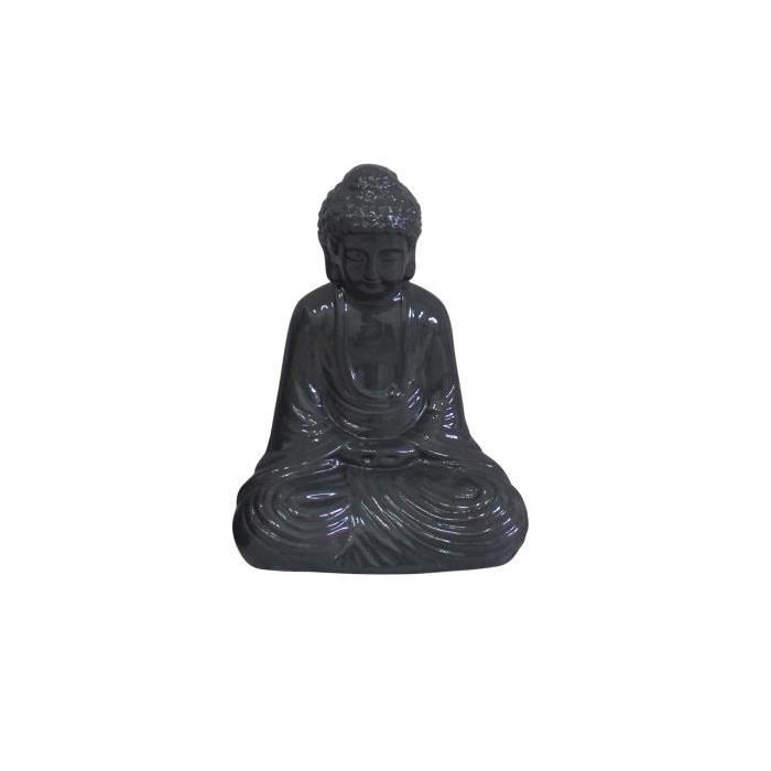 HOMEA Bouddha en céramique 13x9xH19 cm gris