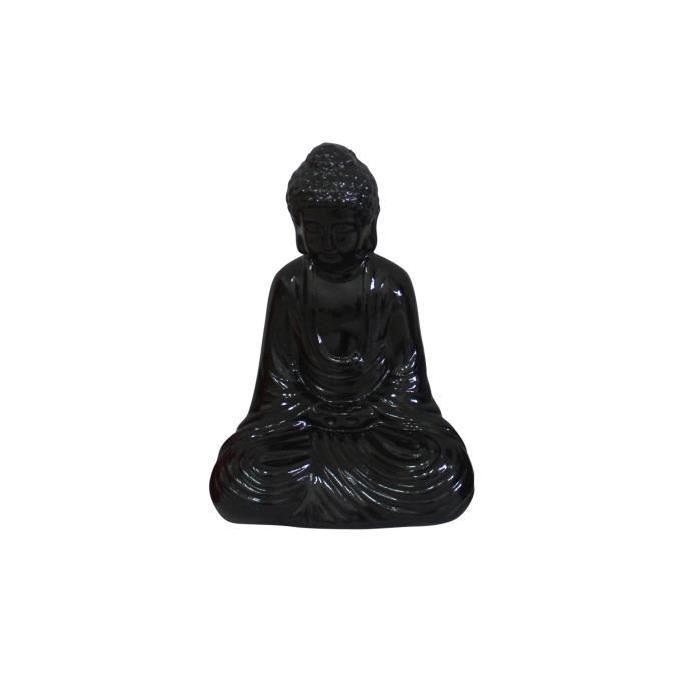 HOMEA Bouddha en céramique 13x9xH19 cm noir
