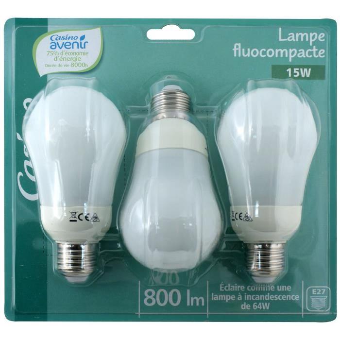 CASINO Ampoule Eco80 3 Lampes Standard 15w E27 Co