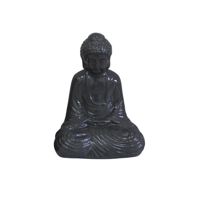 HOMEA Bouddha en céramique 17x13xH25 cm gris