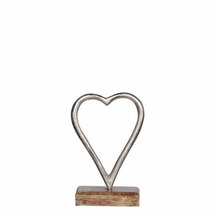 HOUSE OF SEASONS Sculpture Coeur Argent  L8 x b5 x h14cm