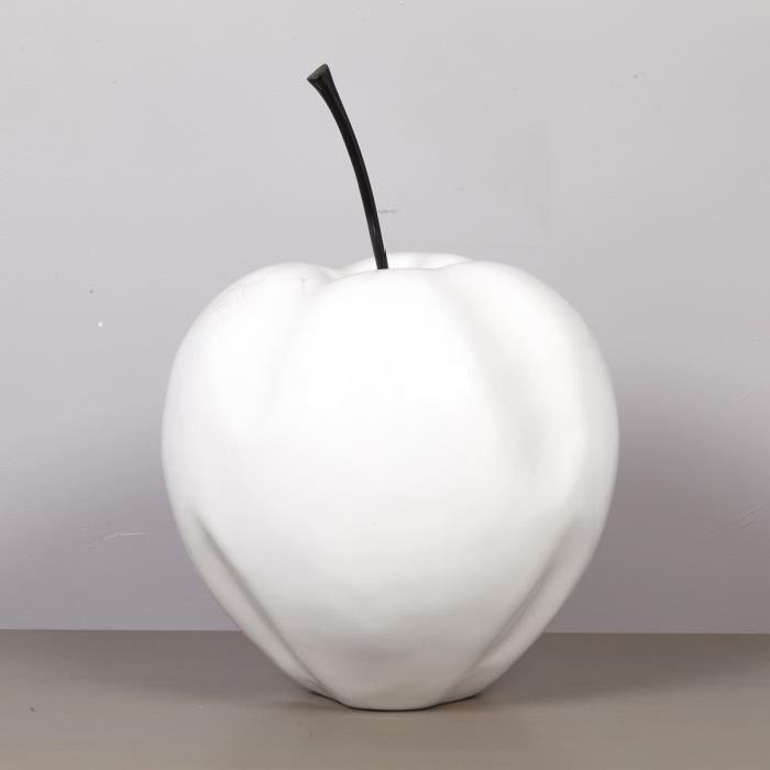 Statuette de pomme 34 cm blanc