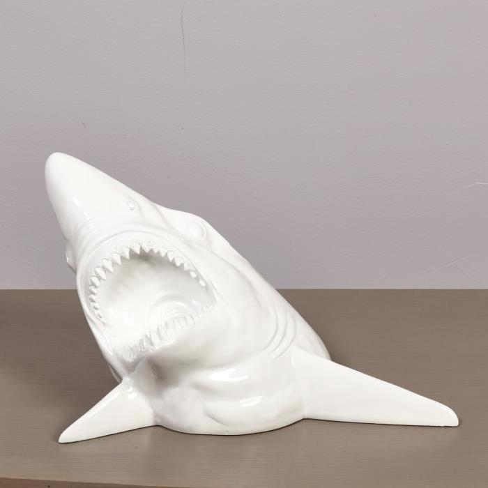 Trophée requin 36x30x21,5 cm blanc