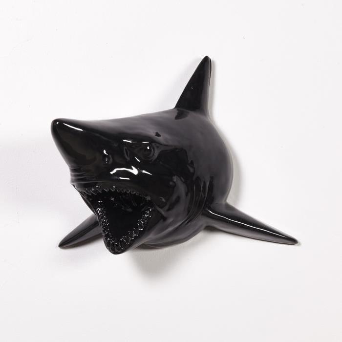 Trophé requin 36x30x21,5 cm noir
