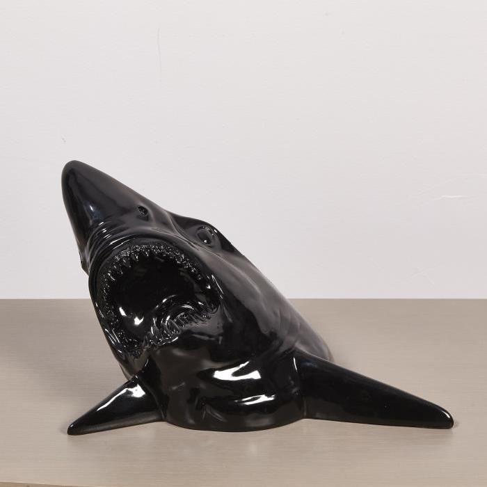 Trophé requin 36x30x21,5 cm noir
