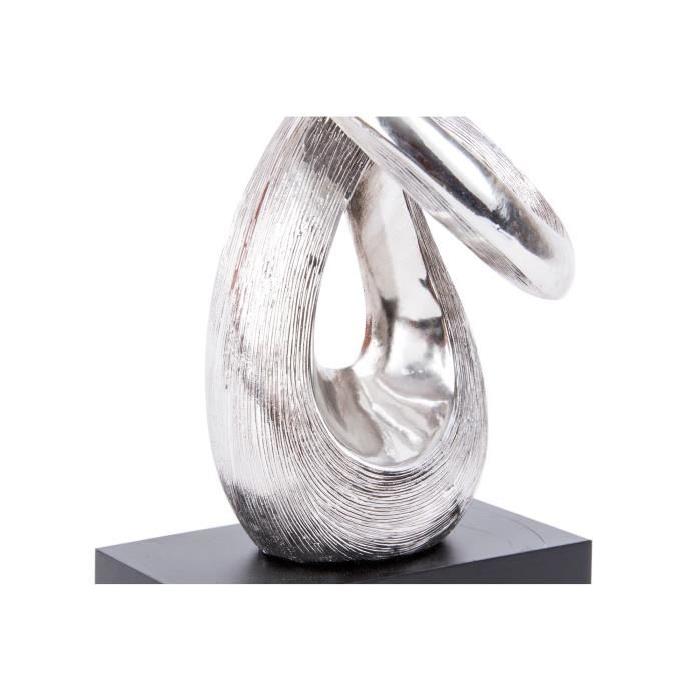 MODERN Statue déco en résine de bois - 15 x 12 x 36 cm - Platine