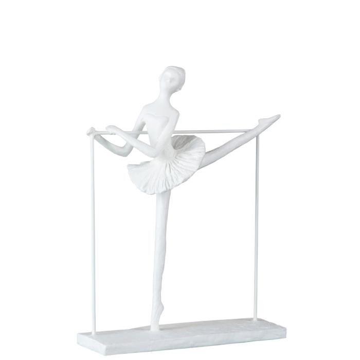 DANSEUSE Statuette déco Polyrésine 24x8x30 cm Blanc