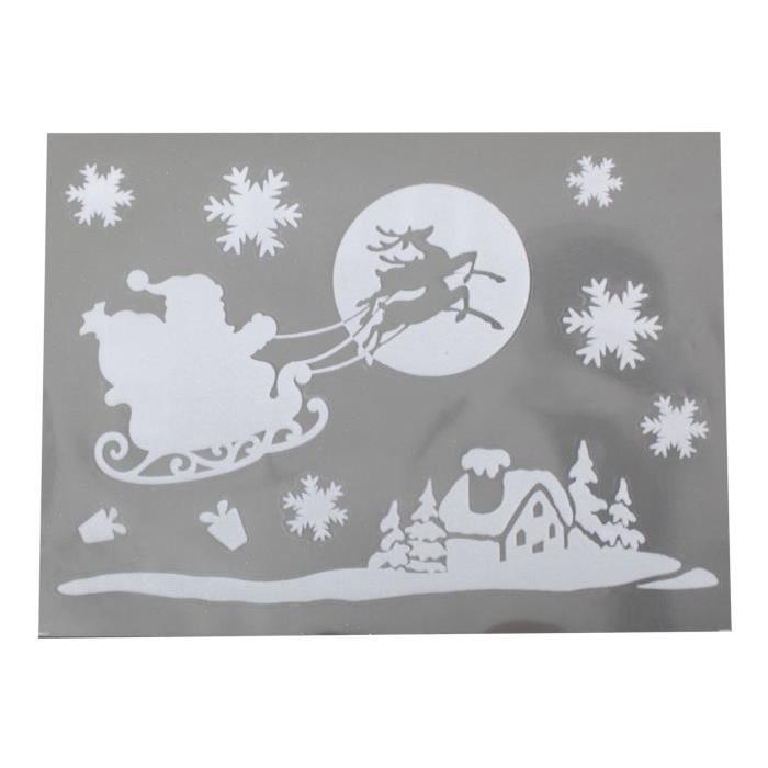 Sticker Pere Noël en velours Blanc 29,5x40 cm
