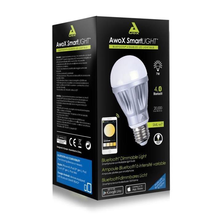 AWOX Ampoule blanche dimmable connectée LED E27 SmartLIGHT