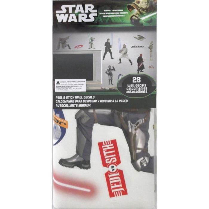 STAR WARS Stickers Muraux Enfant 4 Planches Repositionnables