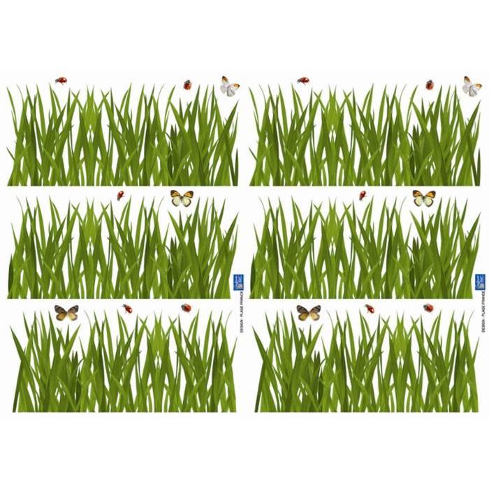 Lot de 2 planches de Stickers adhésif  - Herbe  - 29,7 x 21 cm