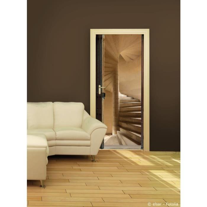 PLAGE Ondoor Sticker Adhésif de porte- Escalier a vis204 x 83cm