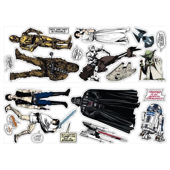 STAR WARS Lot de 2 Stickers muraux 70x25 cm