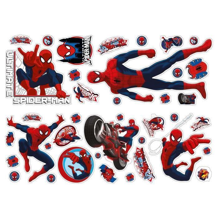 SPIDER-MAN Lot de 2 Stickers muraux 70x25 cm