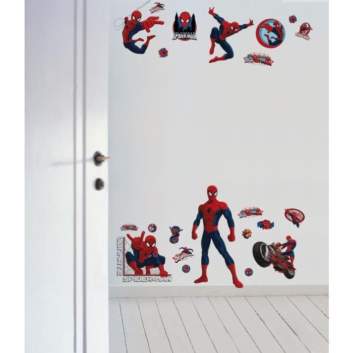 SPIDER-MAN Lot de 2 Stickers muraux 70x25 cm