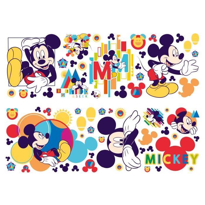 MICKEY Lot de 2 Stickers muraux 70x25 cm