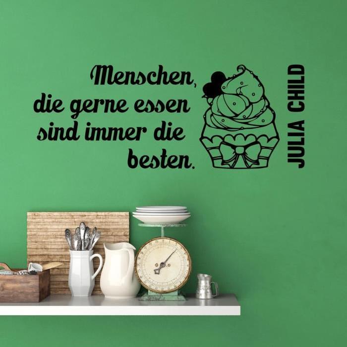 Stickers adhésif mural Die gerne essen sind immer die besten - Noir - 104x40cm