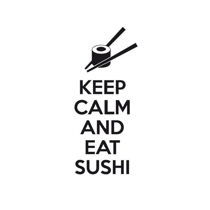 Stickers adhésif mural Keep Calm And Eat Sushi - 20x47cm