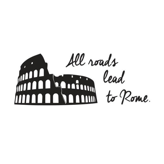 Stickers adhésif mural All roads lead to Rome - 143x55cm