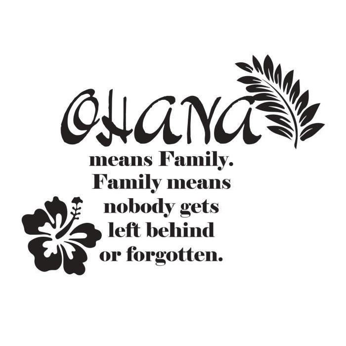 Stickers adhésif mural Stitch Ohana means Family - 75x55cm