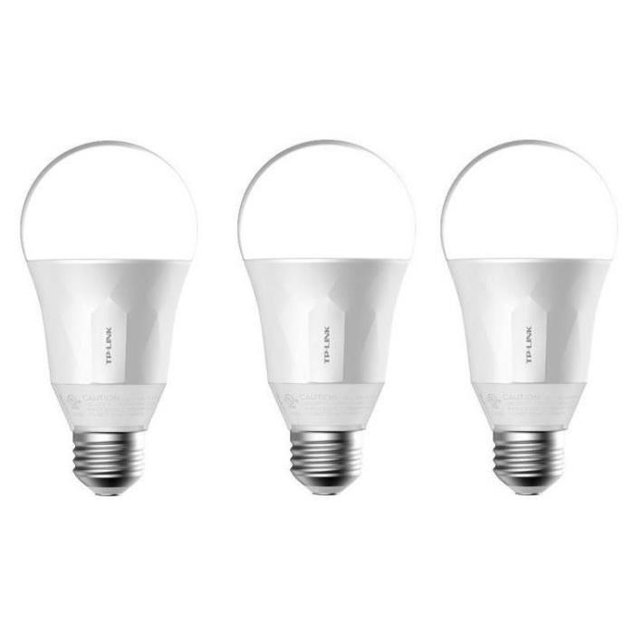 TP-LINK Lot de 3 Ampoules LED LB100 connectées Wi-Fi E27 50 W avec variation de l'intensité lumiere blanche