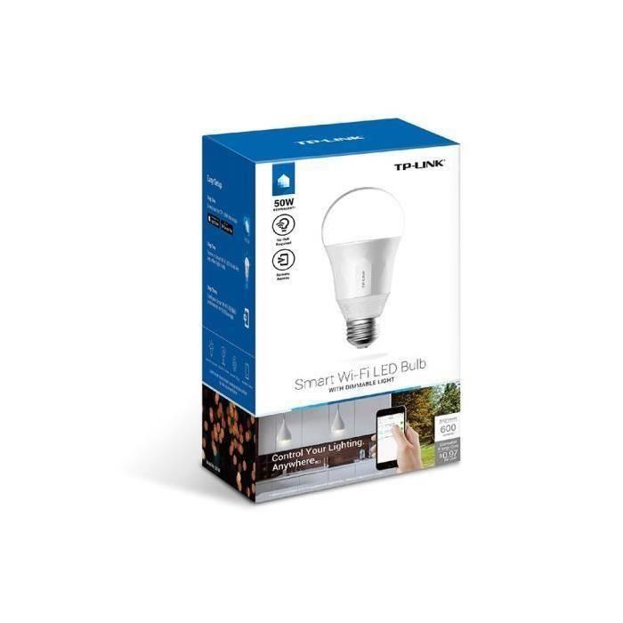 TP-LINK Lot de 3 Ampoules LED LB100 connectées Wi-Fi E27 50 W avec variation de l'intensité lumiere blanche