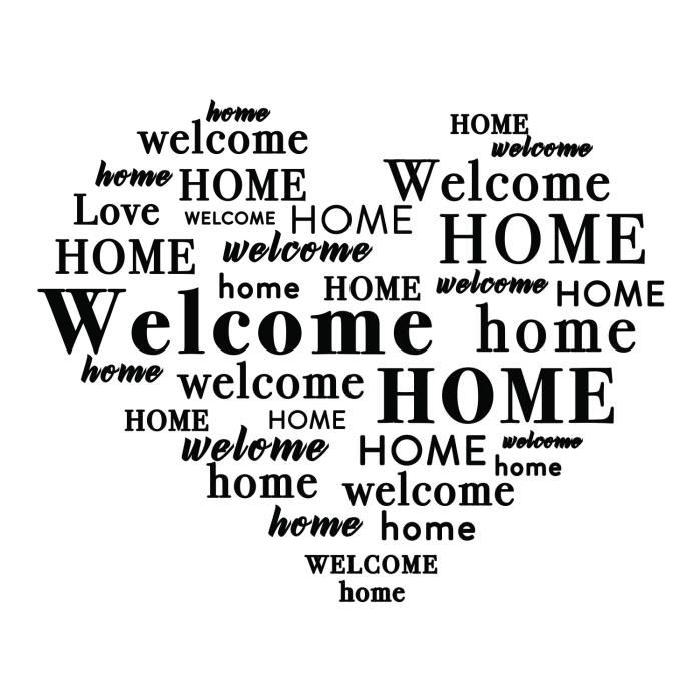 Stickers adhésif mural Welcome home - 68x55cm