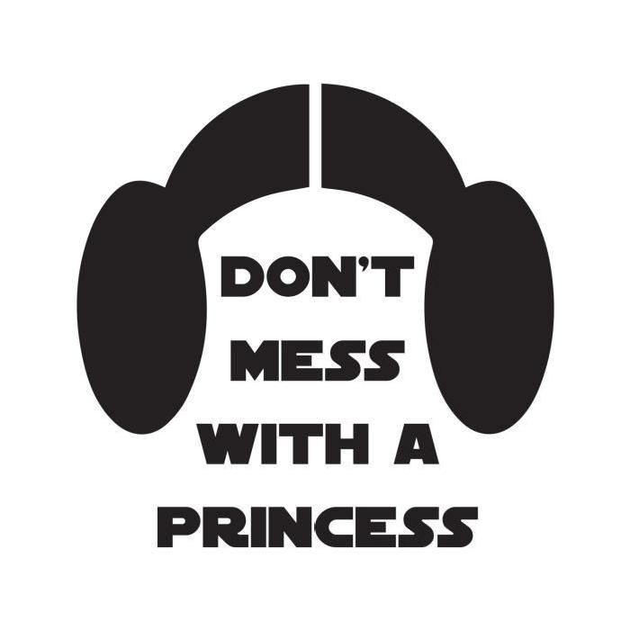 Stickers adhésif mural Princess star wars - 55x55cm