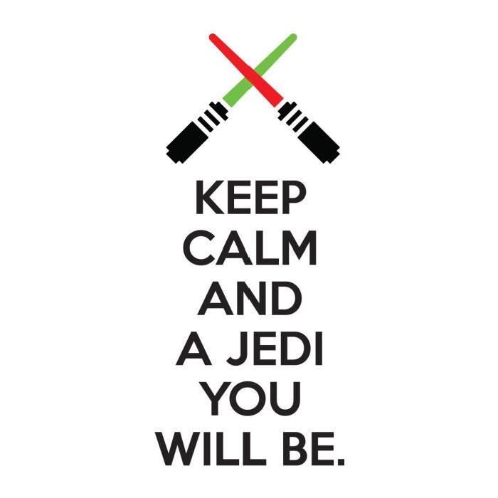 Stickers adhésif mural Keep calm and jedi - 40x91cm