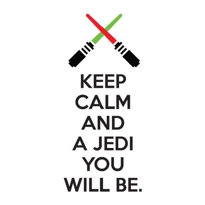 Stickers adhésif mural Keep calm and a jedi you will be - 30x68cm