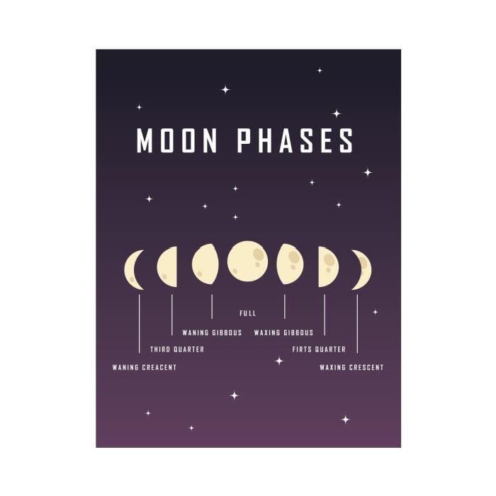 Stickers adhésif mural Moon phases - 30x39cm