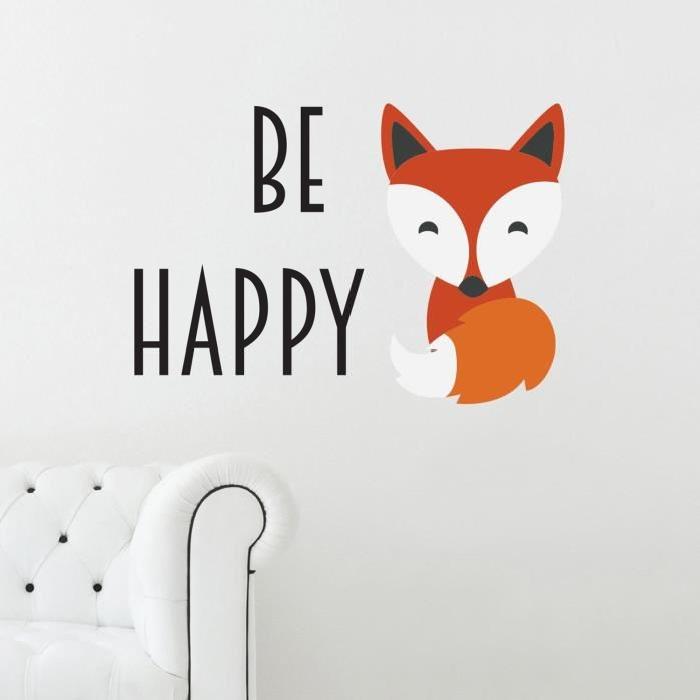 Stickers adhésif mural Be happy - 43x30cm