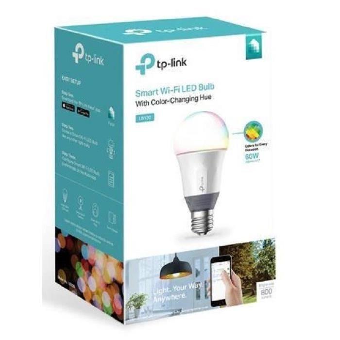 TP-LINK Lot de 2 Ampoules LED LB130 connectées Wi-Fi E27 avec changement de couleur, de blanc et de luminosité