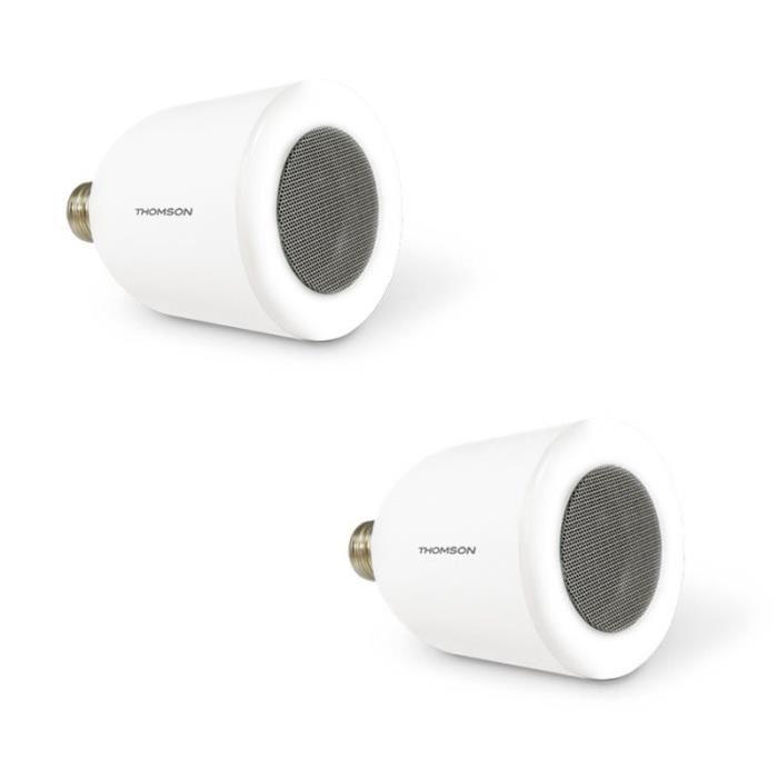 THOMSON Lot de 2 ampoules LED connectées E27 5 W équivalent a 50W avec enceinte bluetooth