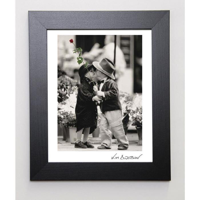 ANDERSON Image encadrée The First Kiss 31x37 cm Gris