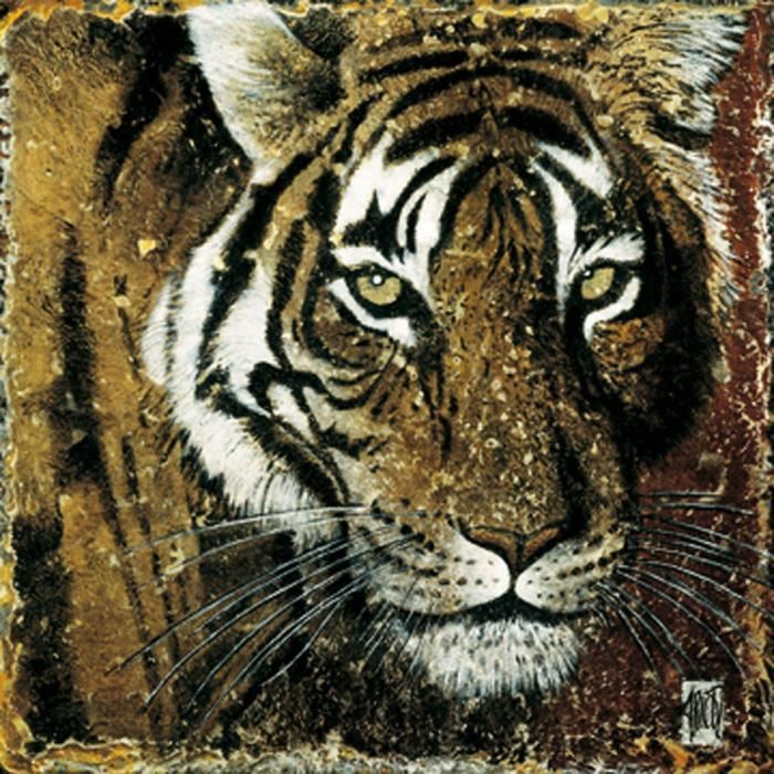 Affiche papier -  Portrait de tigre  - Arietti  -  30x30 cm