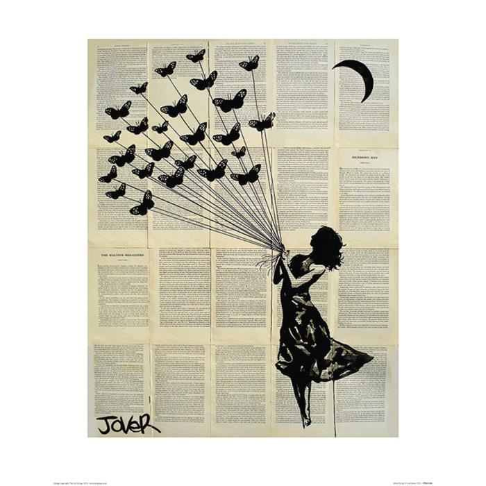 Affiche papier - Loui Jover (Butterflying)  -  40x50 cm