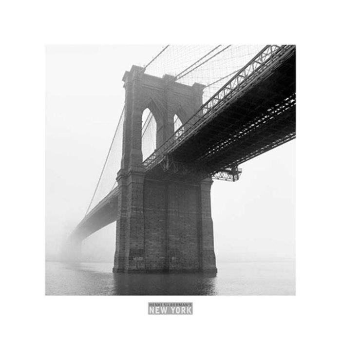 Affiche papier -  Brooklyn Bridge Fog  - Silberman  - 30x30 cm