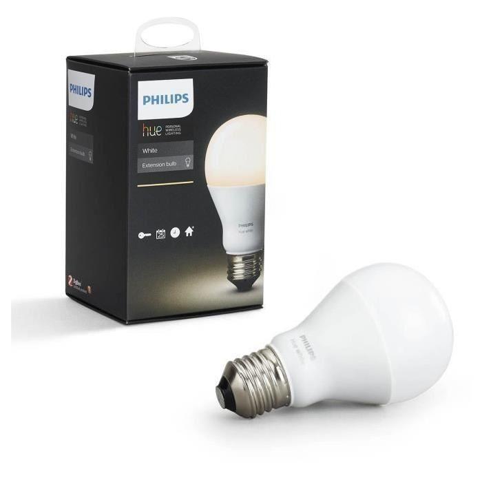 PHILIPS Hue White Ampoule LED connectée E27 9 W équivalent a 60 W