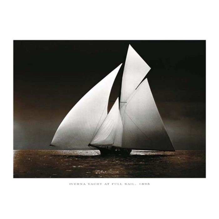 Affiche papier -  Iverna Yacht at Full Sail, 1895  - Photography Collection  - 60x80 cm