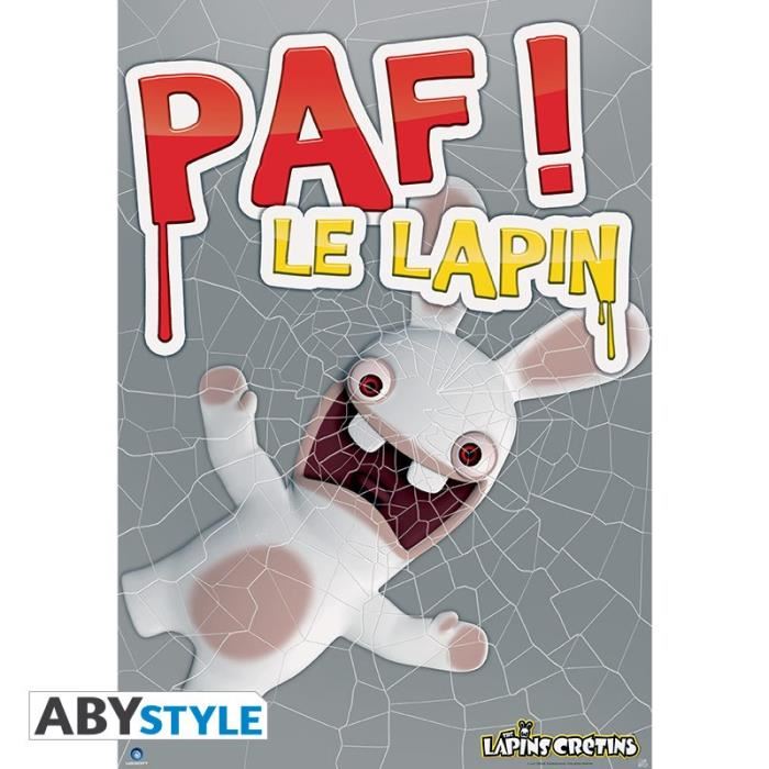 Poster Lapins Créatins - Paf! Le lapin - 98 x 68 cm