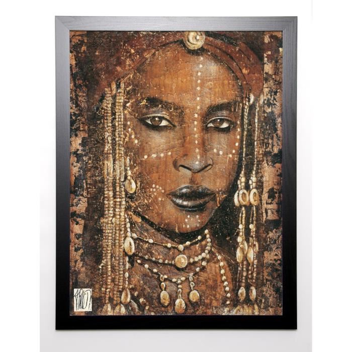 ARIETTI FABIENNE Image encadrée Regard Peul 67x87 cm Marron