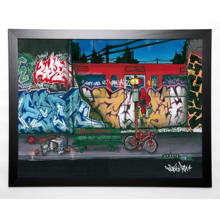 BUTCH & PEA Image encadrée Bus II nuit 57x77 cm Multicolore